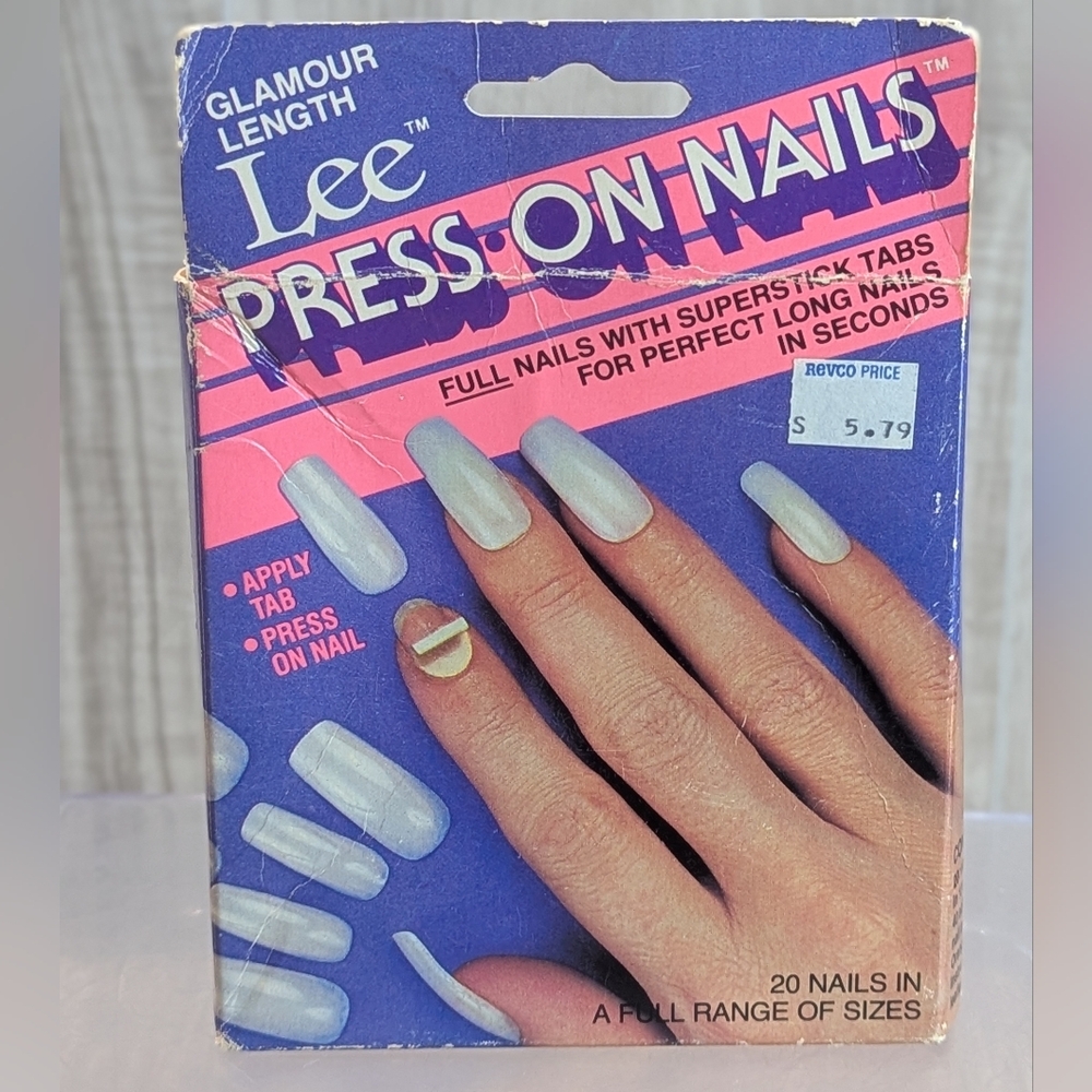 Vintage 80s Lee Press On Nails Glamour Length Full Set Movie Prop Sealed